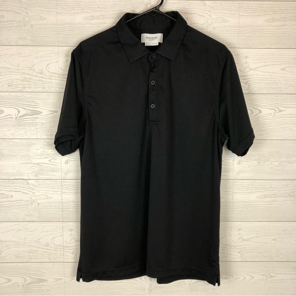 MINISTRY OF SUPPLY BLACK SHORT SLEEVE POLO SHIRT MENS XL